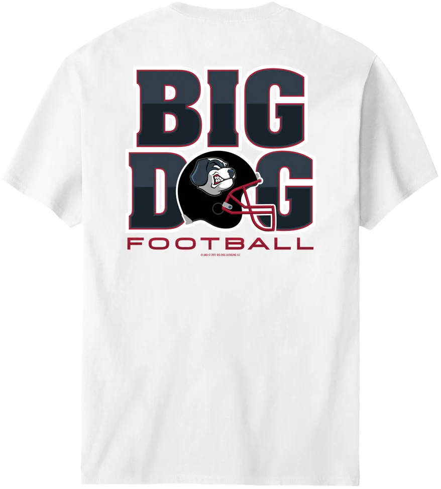 Big Dog Football Helmet T-Shirt