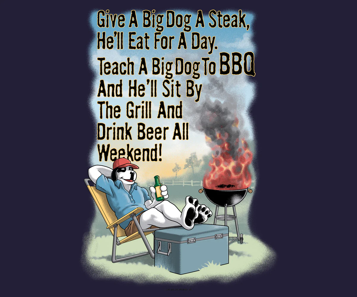 Give A Big Dog A Steak BBQ T-Shirt - Image 2