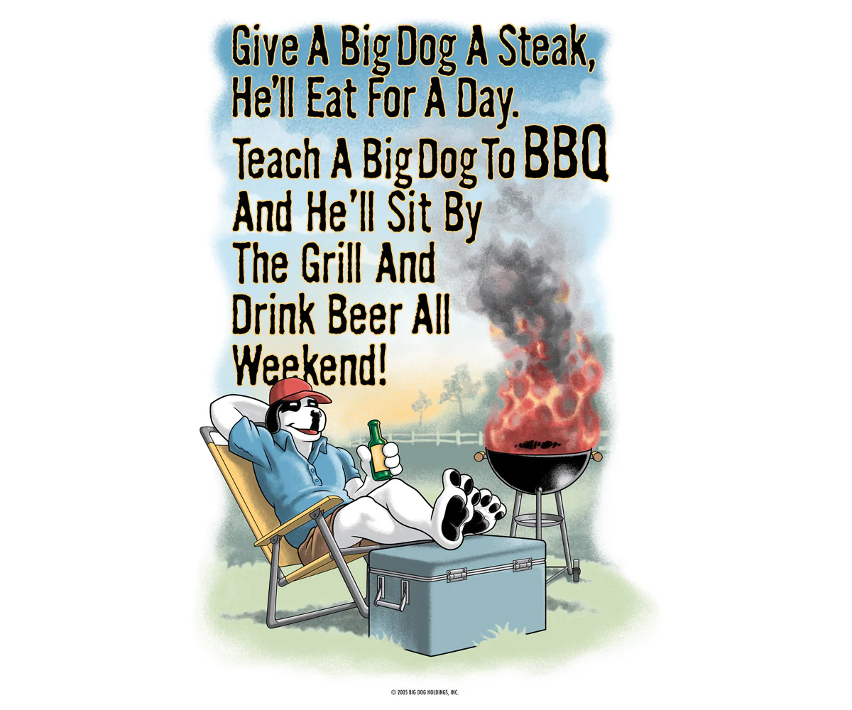 Give A Big Dog A Steak BBQ T-Shirt - Image 2