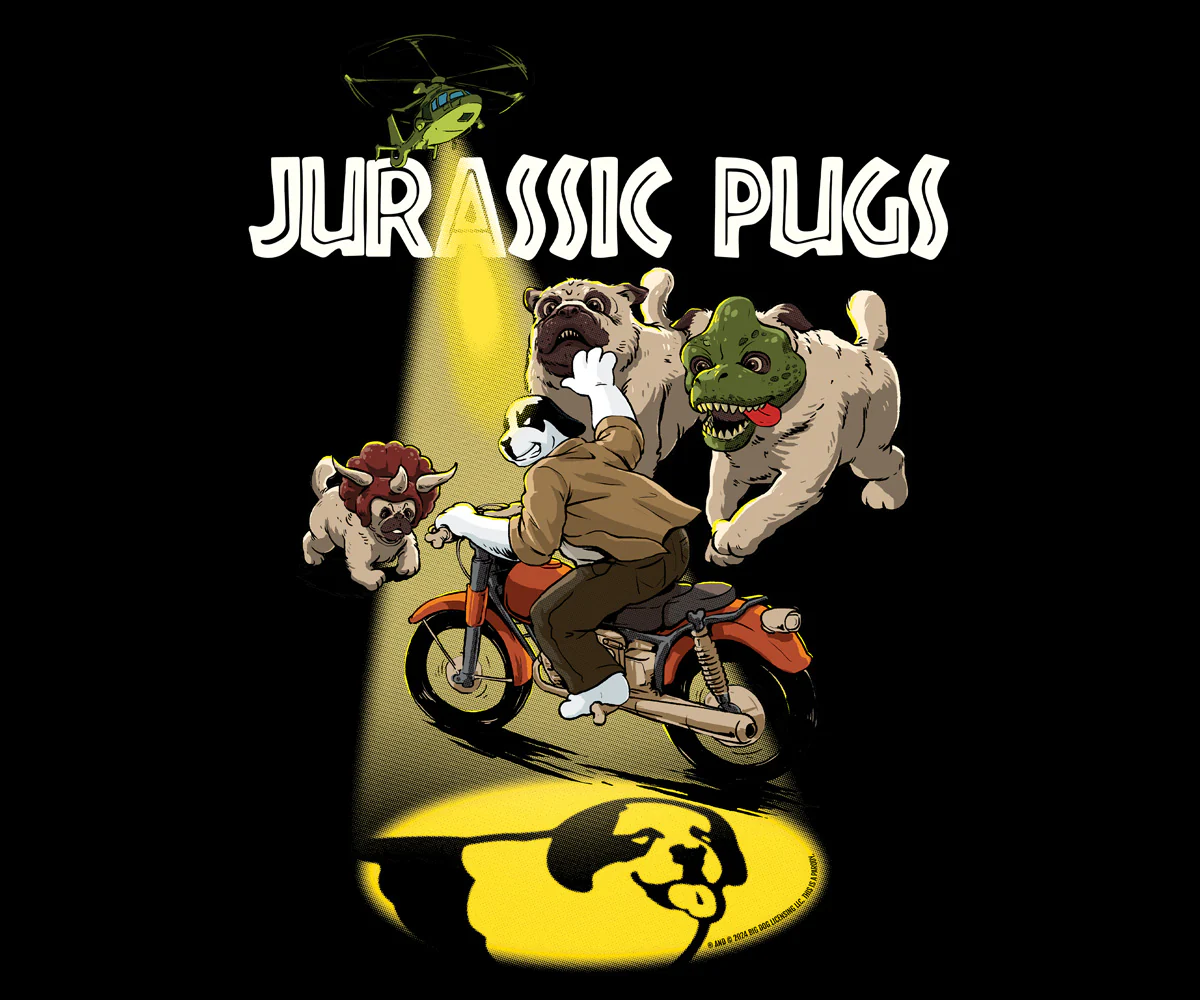 Jurassic Pugs T-shirt - Image 2