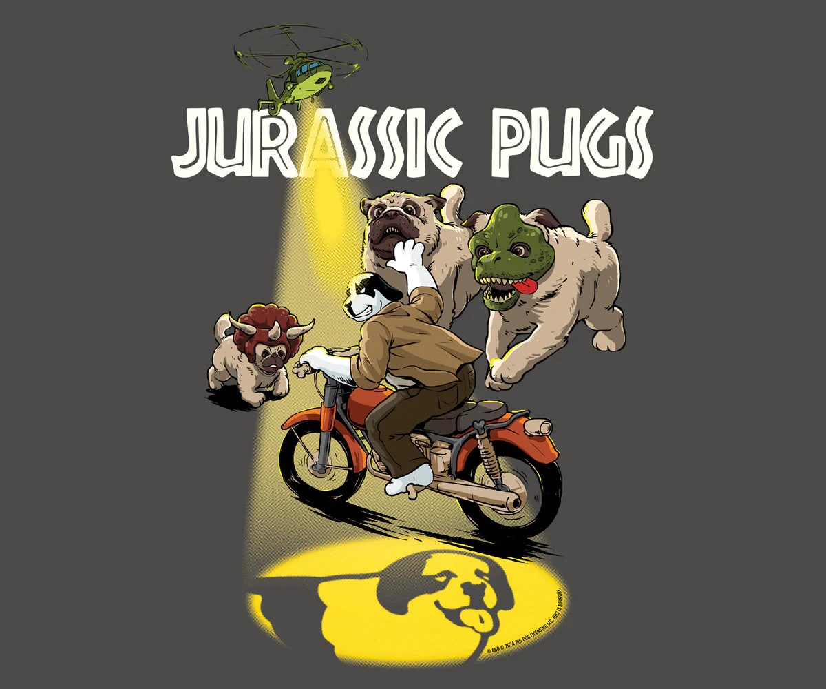 Jurassic Pugs T-shirt - Image 2