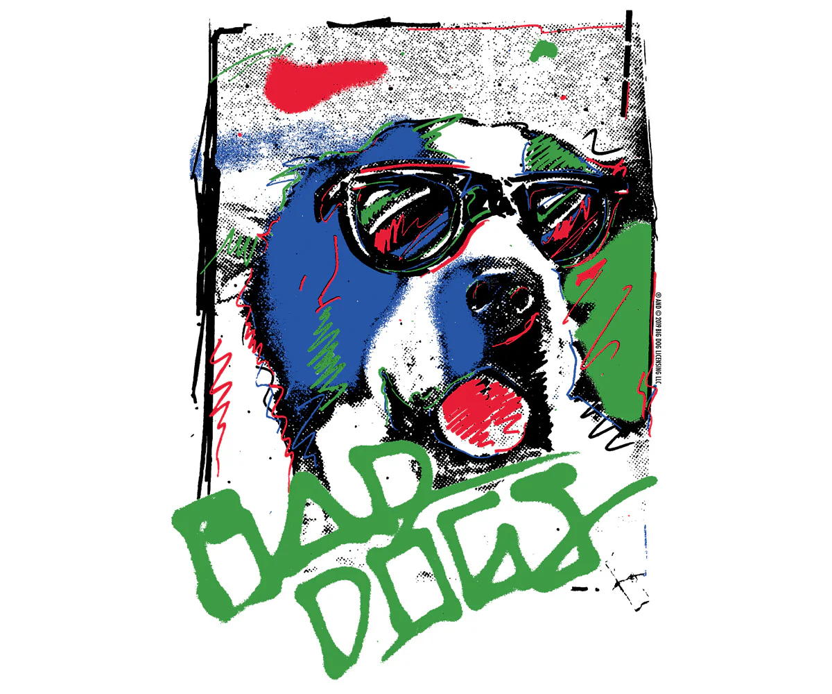 Retro Bad Dog Graffiti T-Shirt - Image 2