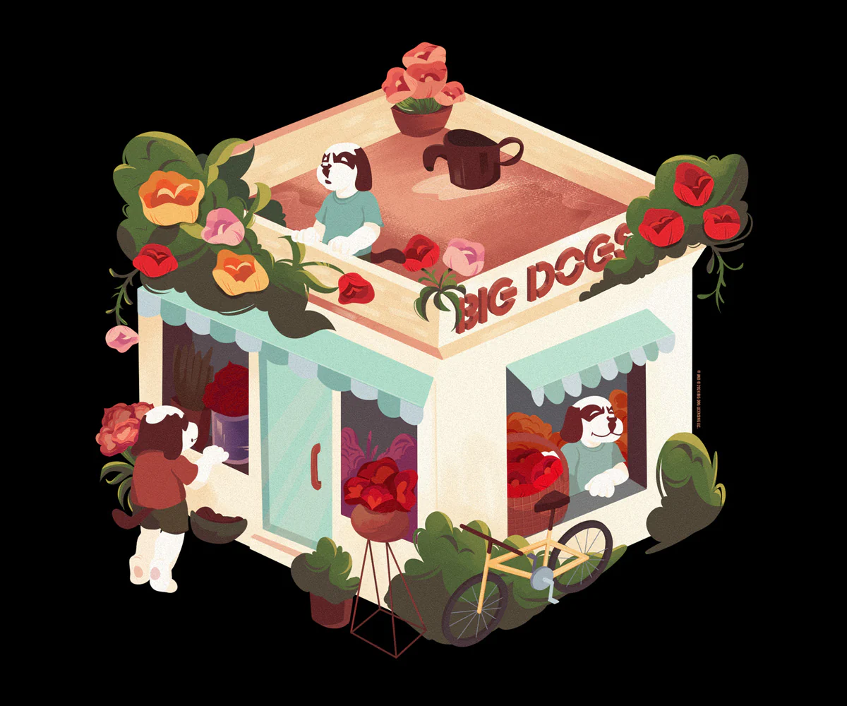 Roses Flower Shop T-shirt - Image 2
