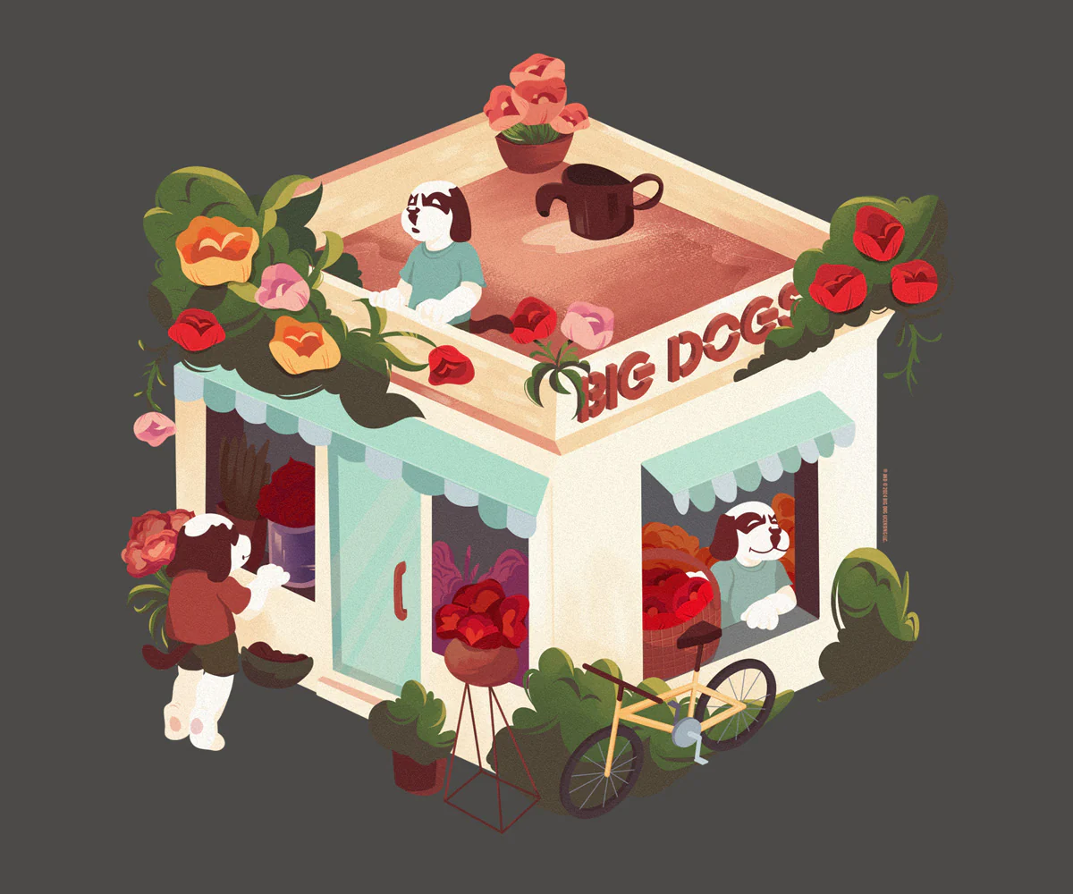 Roses Flower Shop T-shirt - Image 2