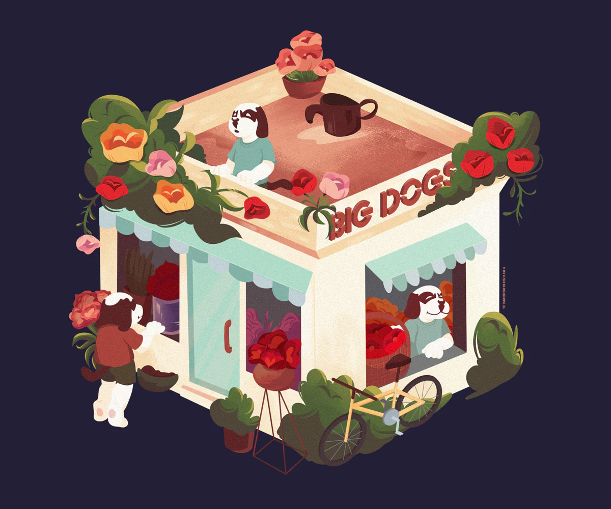 Roses Flower Shop T-shirt - Image 2