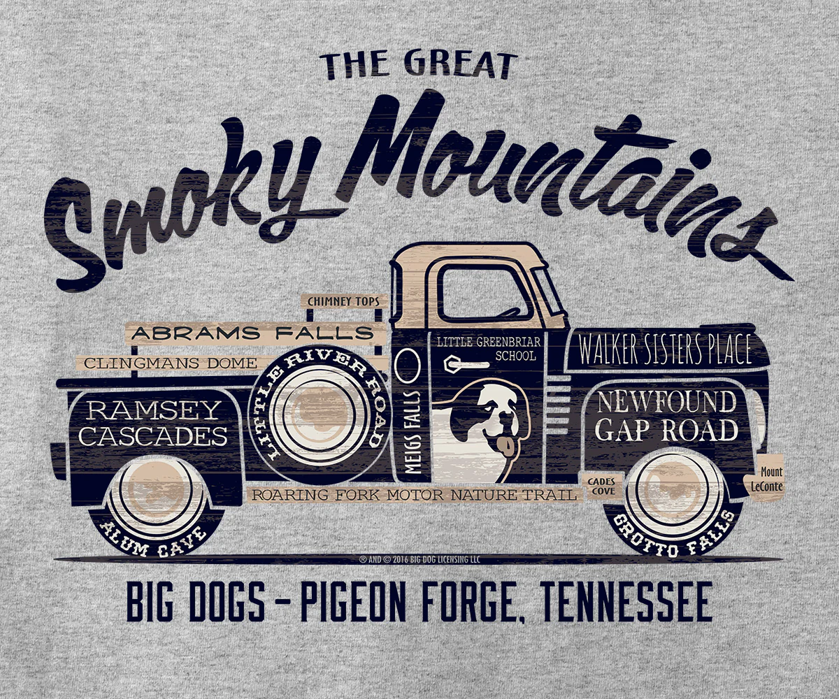 Smoky Mountain Landmark Truck T-Shirt - Image 2
