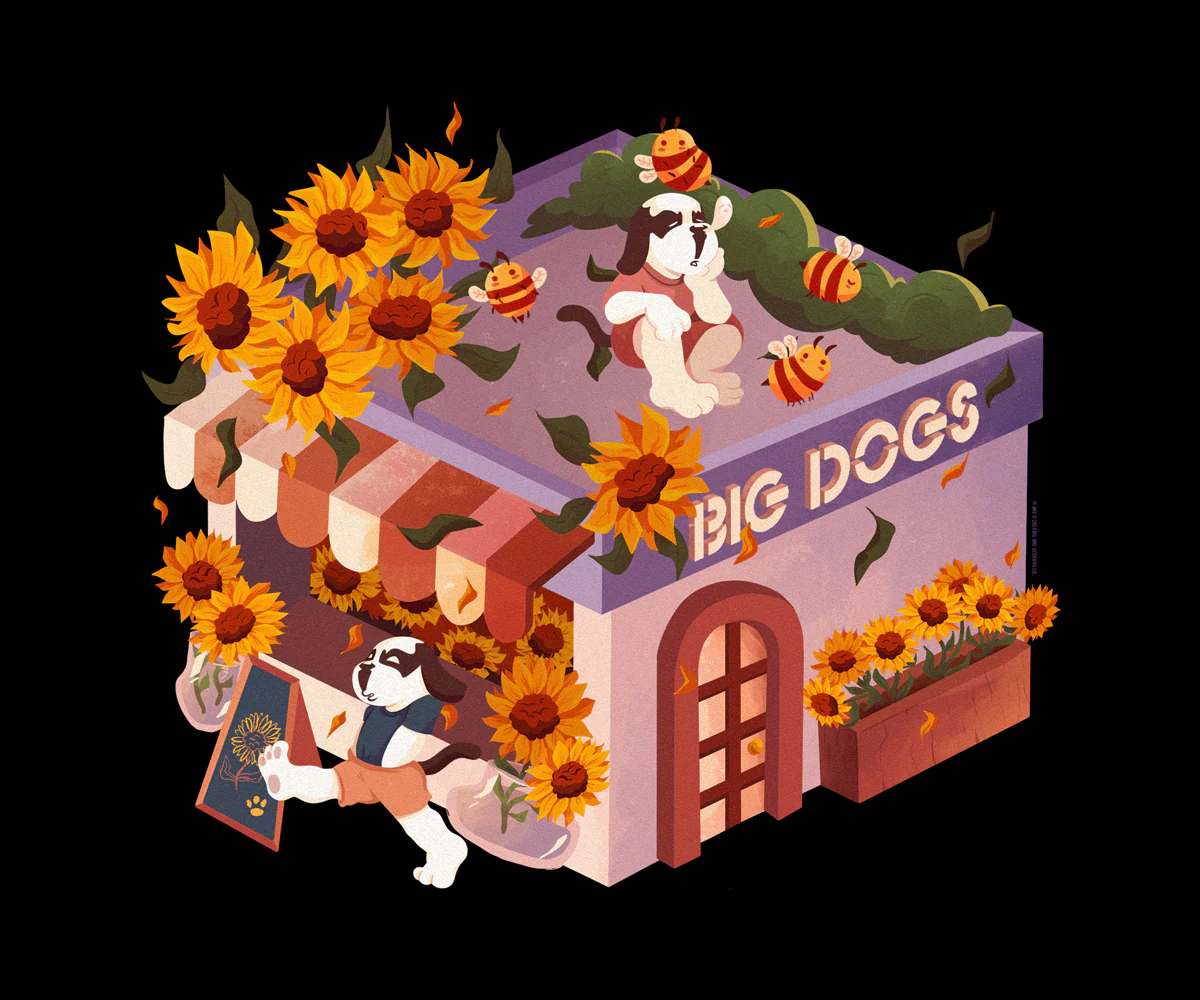 Sunflowers Flower Shop T-shirt - Image 2