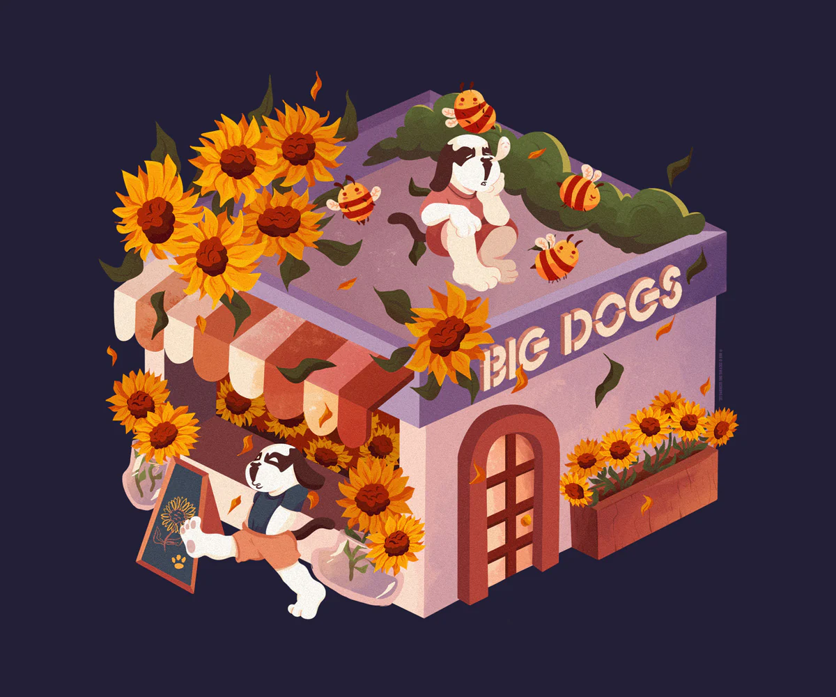 Sunflowers Flower Shop T-shirt - Image 2